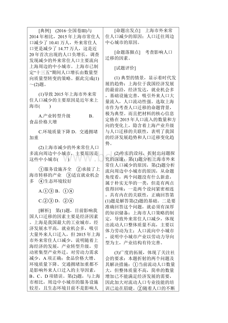 版高考地理第一章人口的增长迁移与合理容量第二讲人口的迁移精选教案.docx_第3页