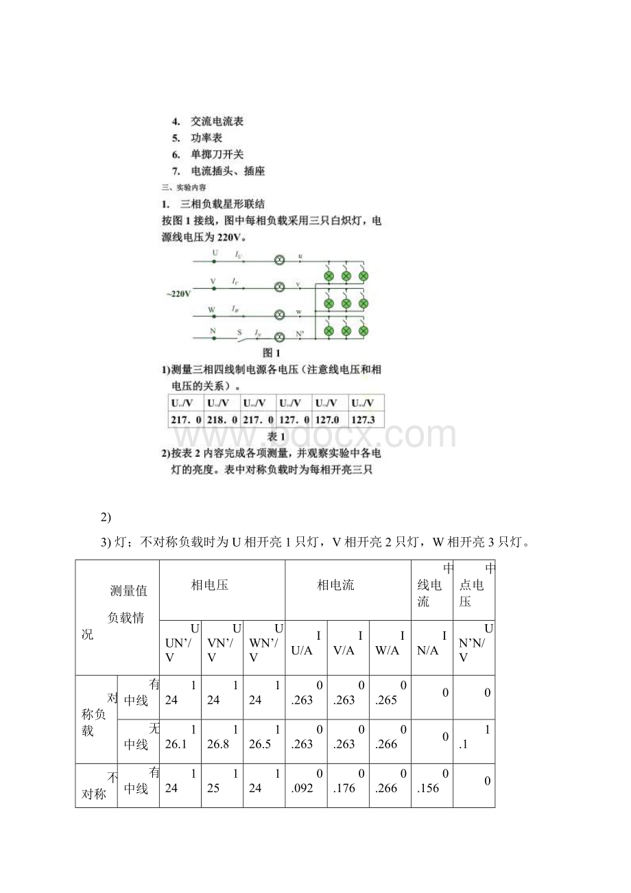 三相交流电路电工电子学实验报告.docx_第2页