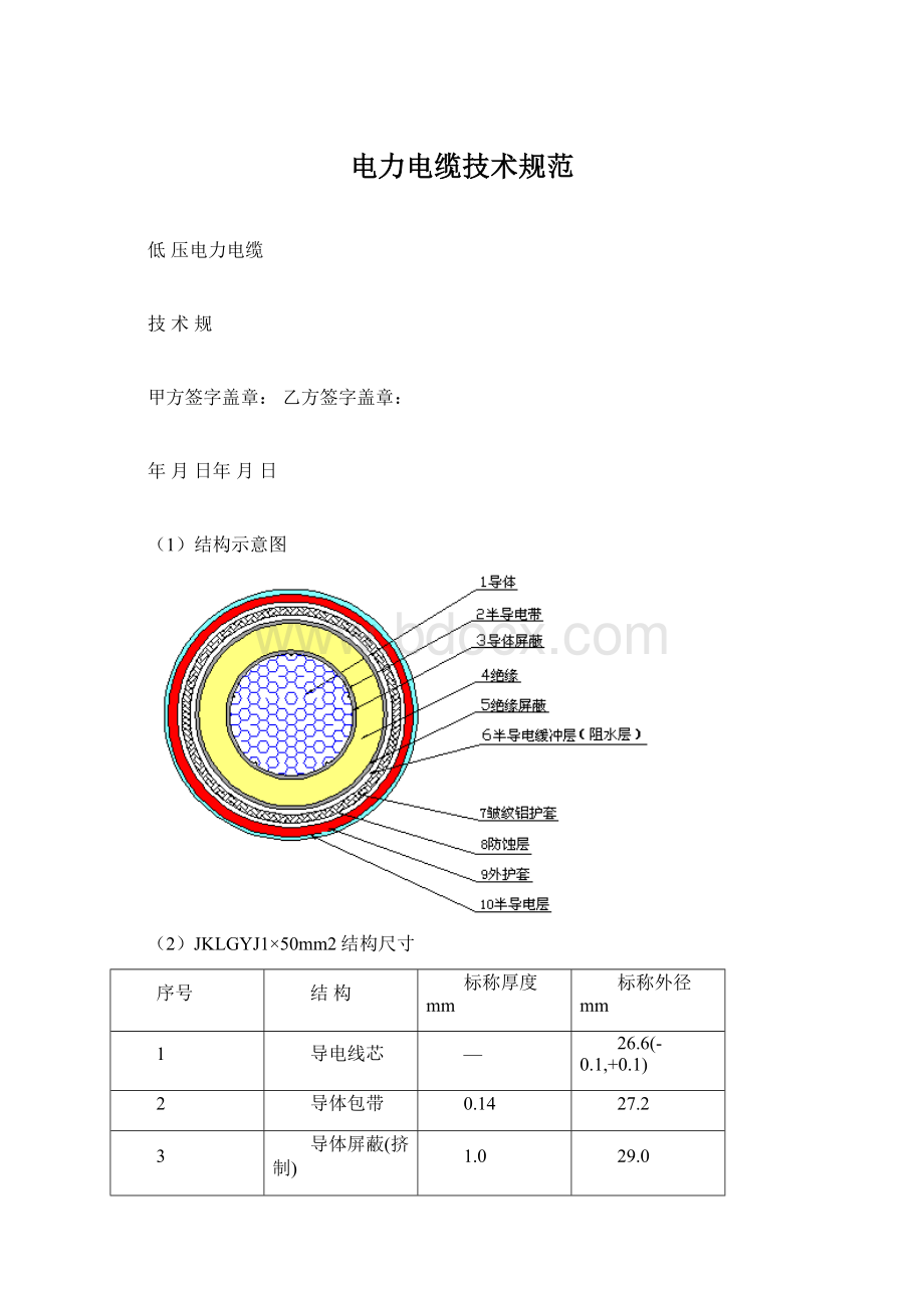 电力电缆技术规范Word格式文档下载.docx_第1页