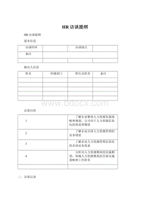 HR访谈提纲Word下载.docx