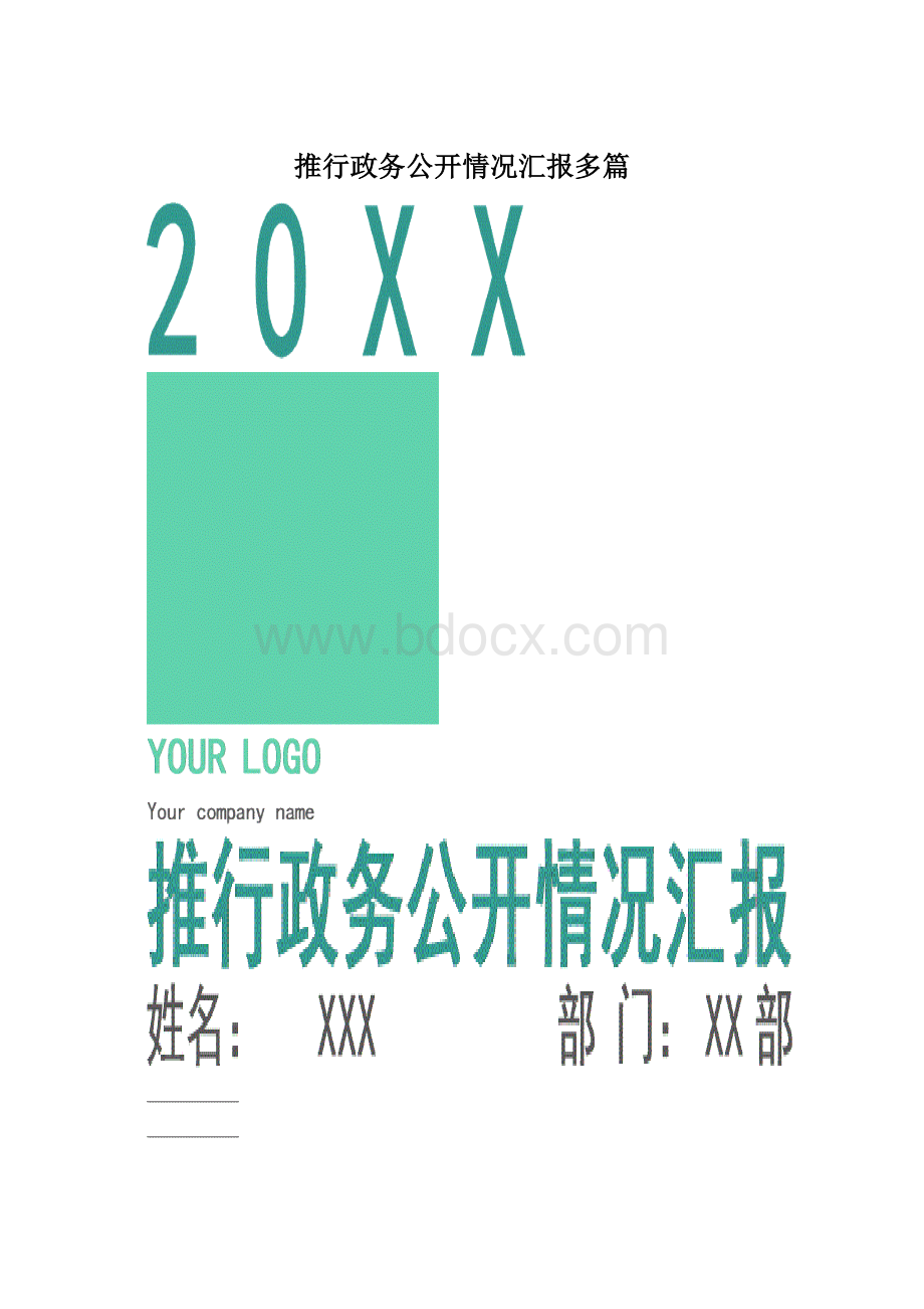 推行政务公开情况汇报多篇.docx