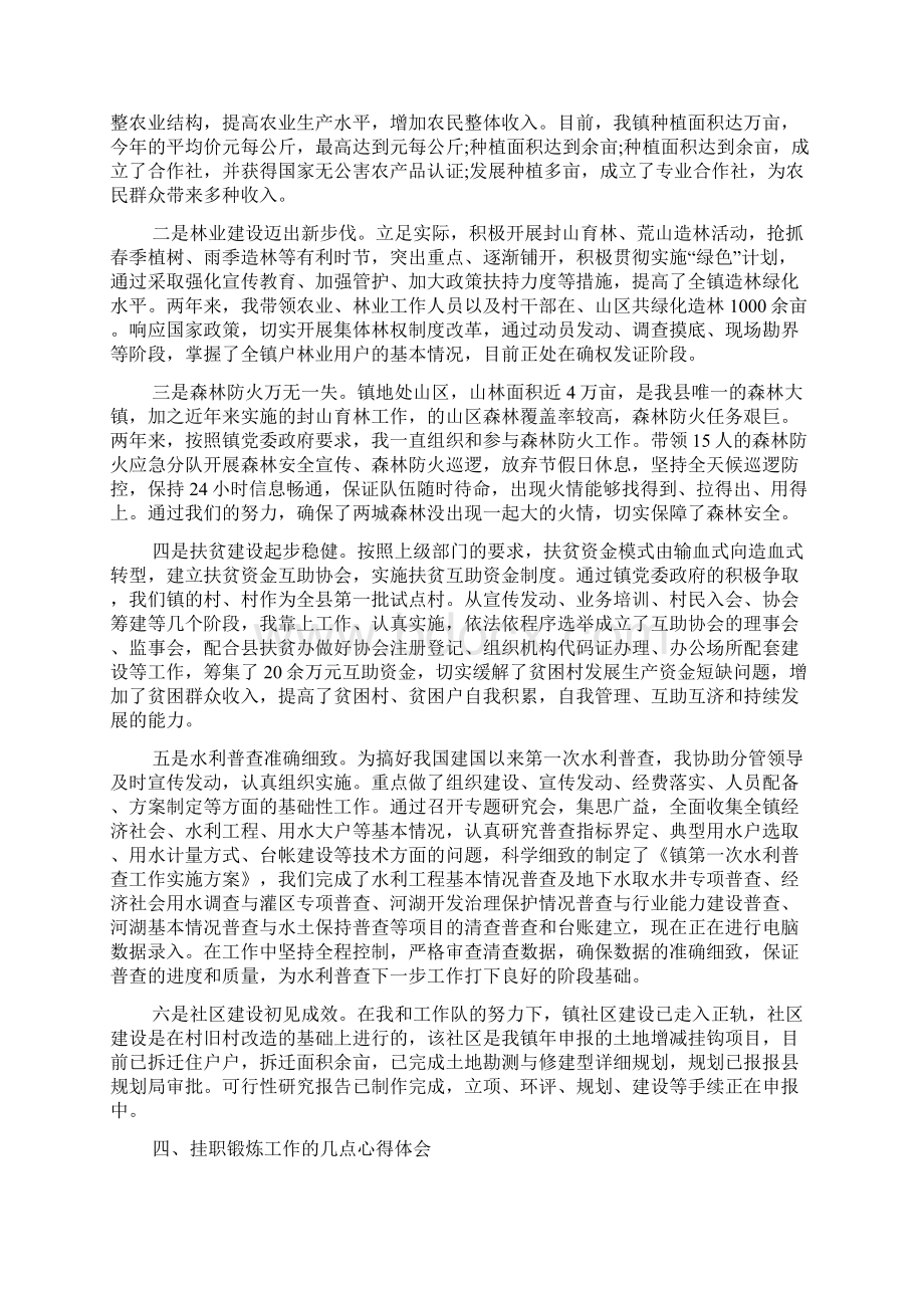 乡镇挂职锻炼个人工作总结乡镇挂职锻炼个人工作总结范文.docx_第2页