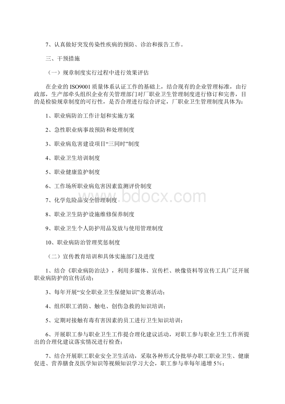 完整word版职业病防治计划和实施方案Word下载.docx_第2页