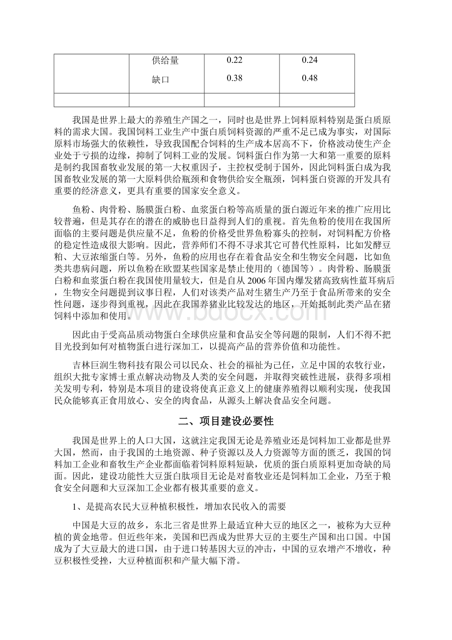 精编建设10万吨功能性大豆蛋白肽生产线项目商业计划书.docx_第3页