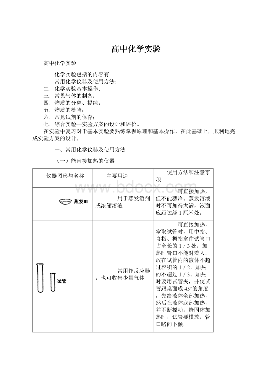 高中化学实验.docx