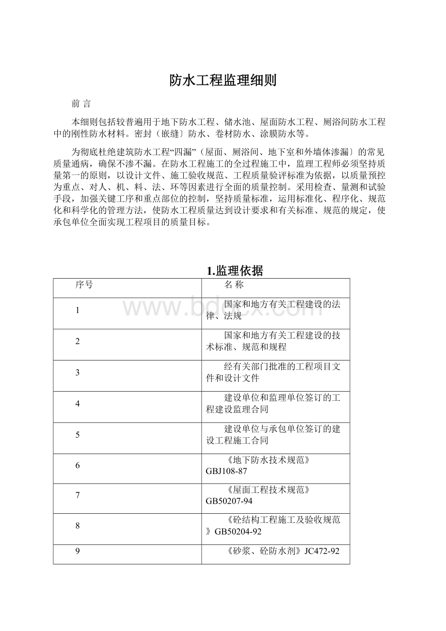 防水工程监理细则Word文档下载推荐.docx_第1页