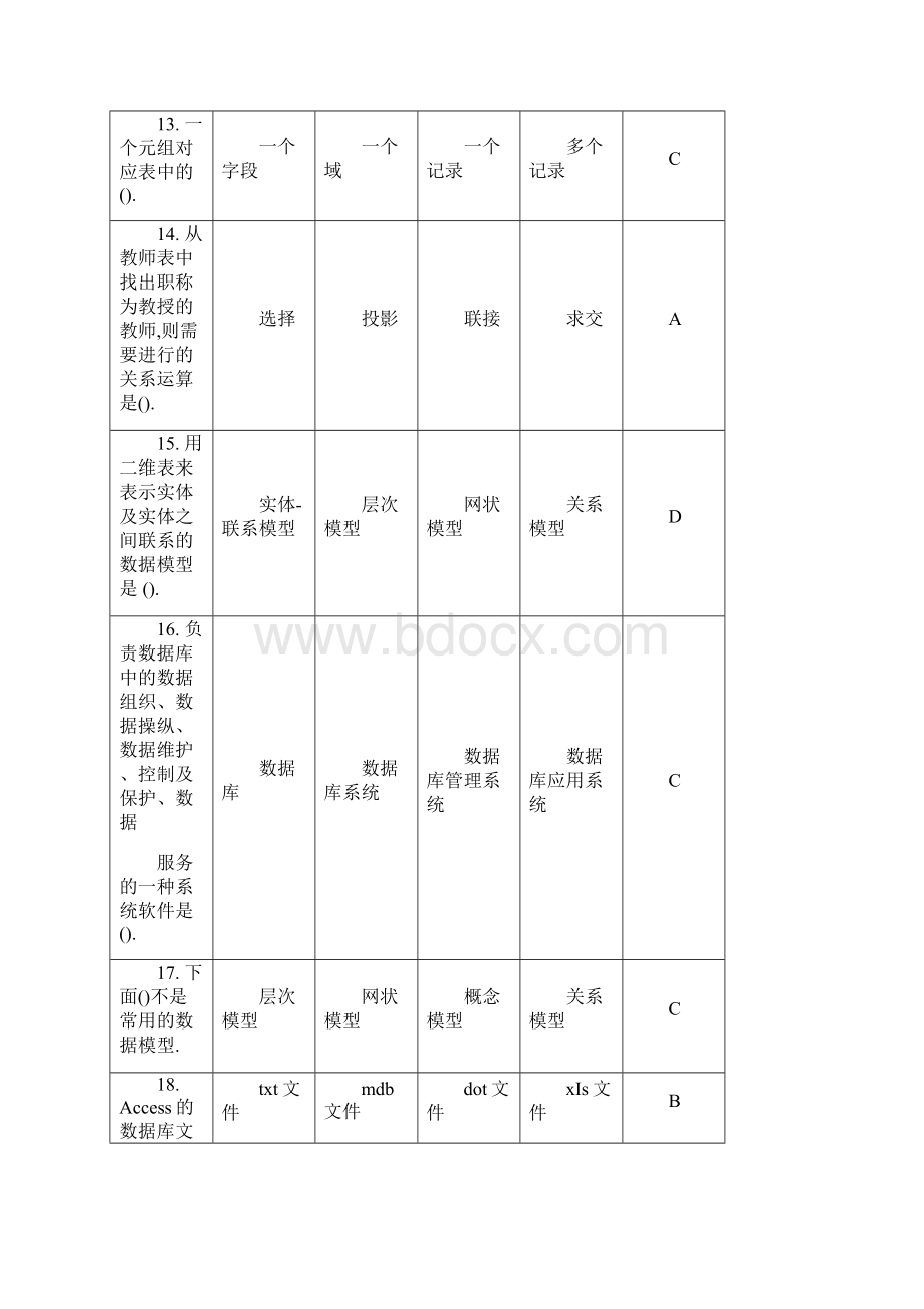 黑大网络选修课Access测试题选择题文档格式.docx_第3页