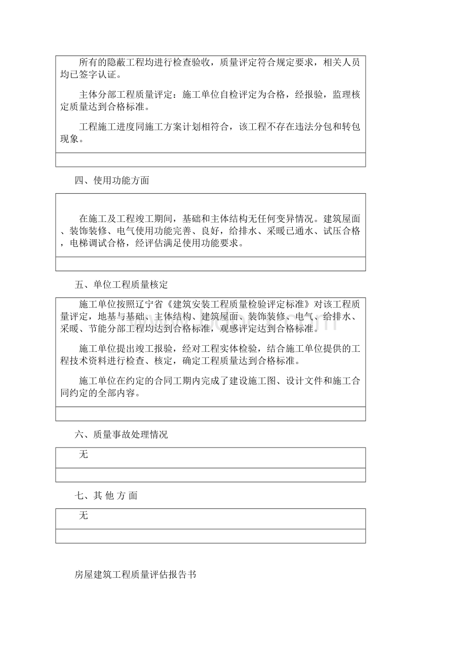 房屋建筑工程质量评估报告书监理.docx_第3页