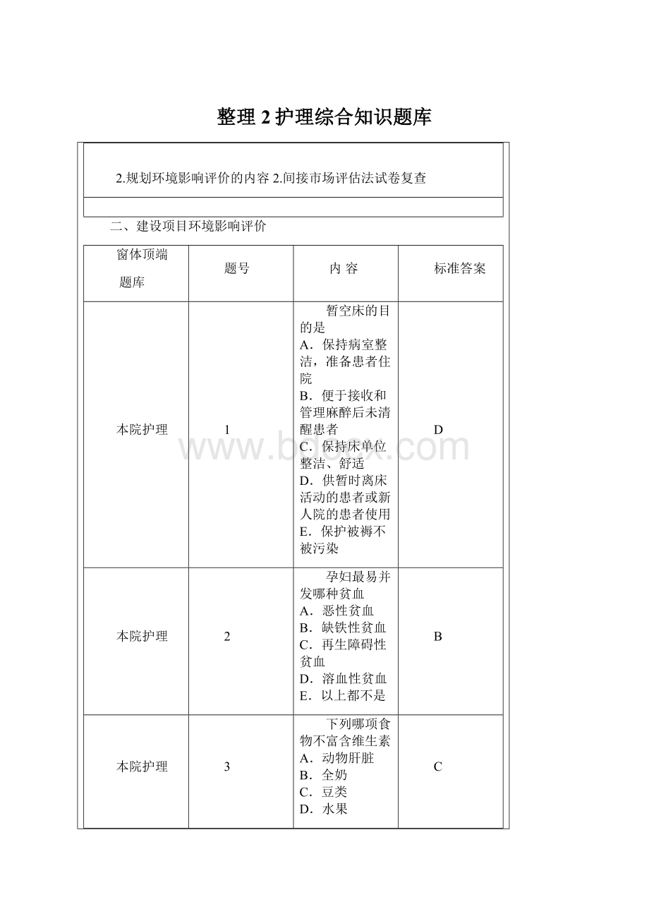 整理2护理综合知识题库Word格式文档下载.docx_第1页