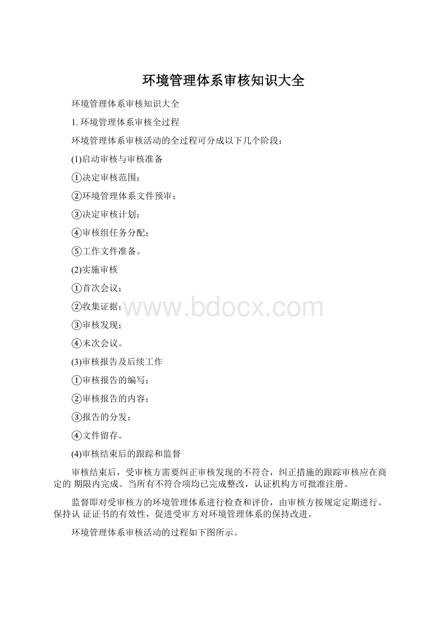 环境管理体系审核知识大全文档格式.docx