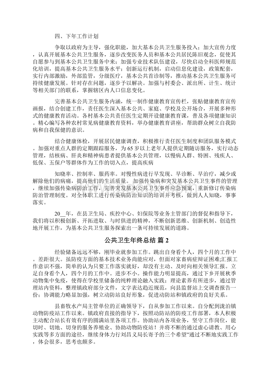 公共卫生年终总结范文合集六篇Word格式.docx_第2页