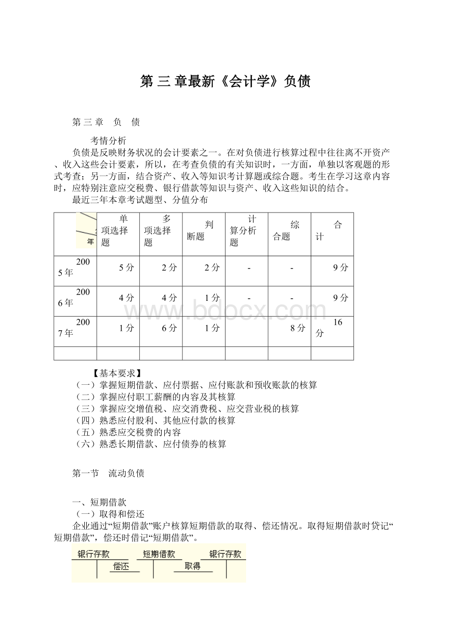 第 三 章最新《会计学》负债.docx