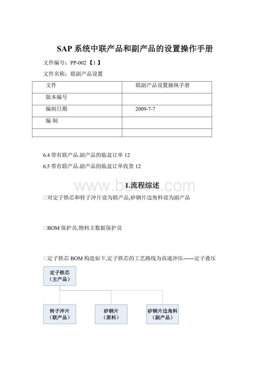 SAP系统中联产品和副产品的设置操作手册Word下载.docx_第1页