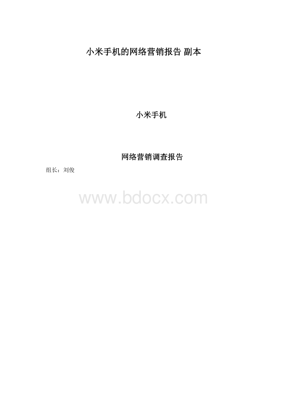 小米手机的网络营销报告副本.docx