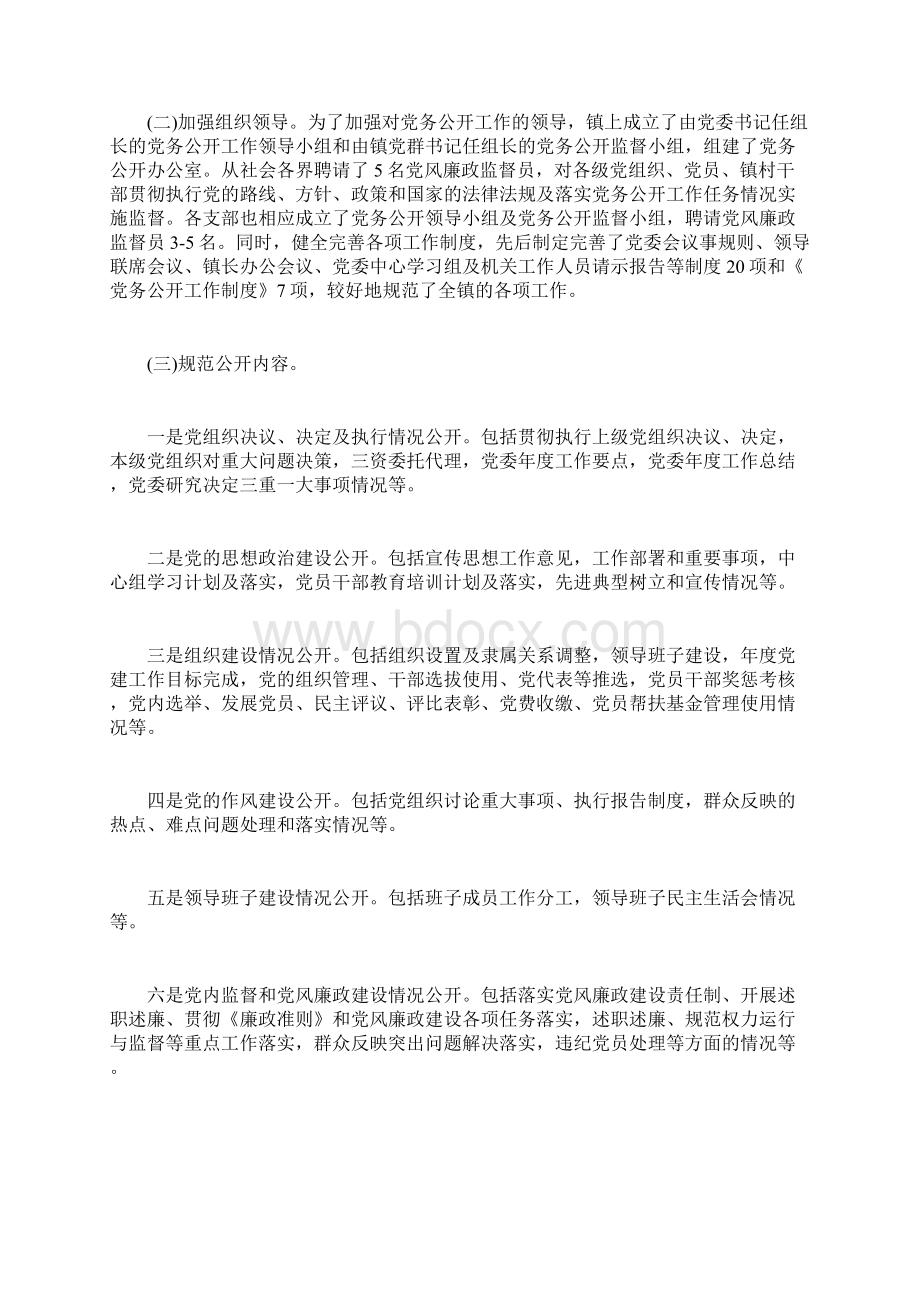 最新自查报告范本模板乡镇党务公开自查报告范文.docx_第2页