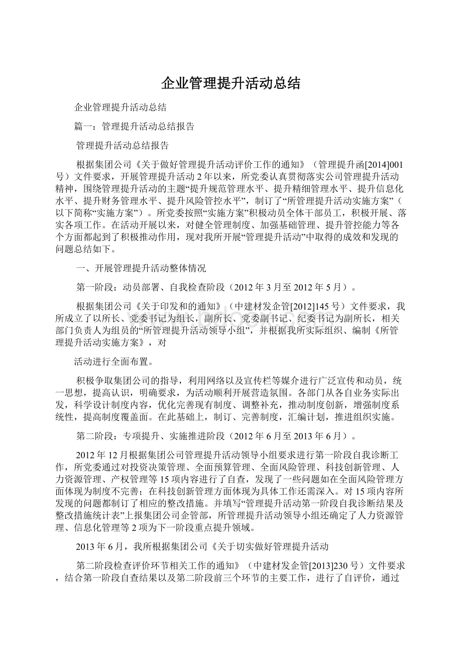 企业管理提升活动总结.docx