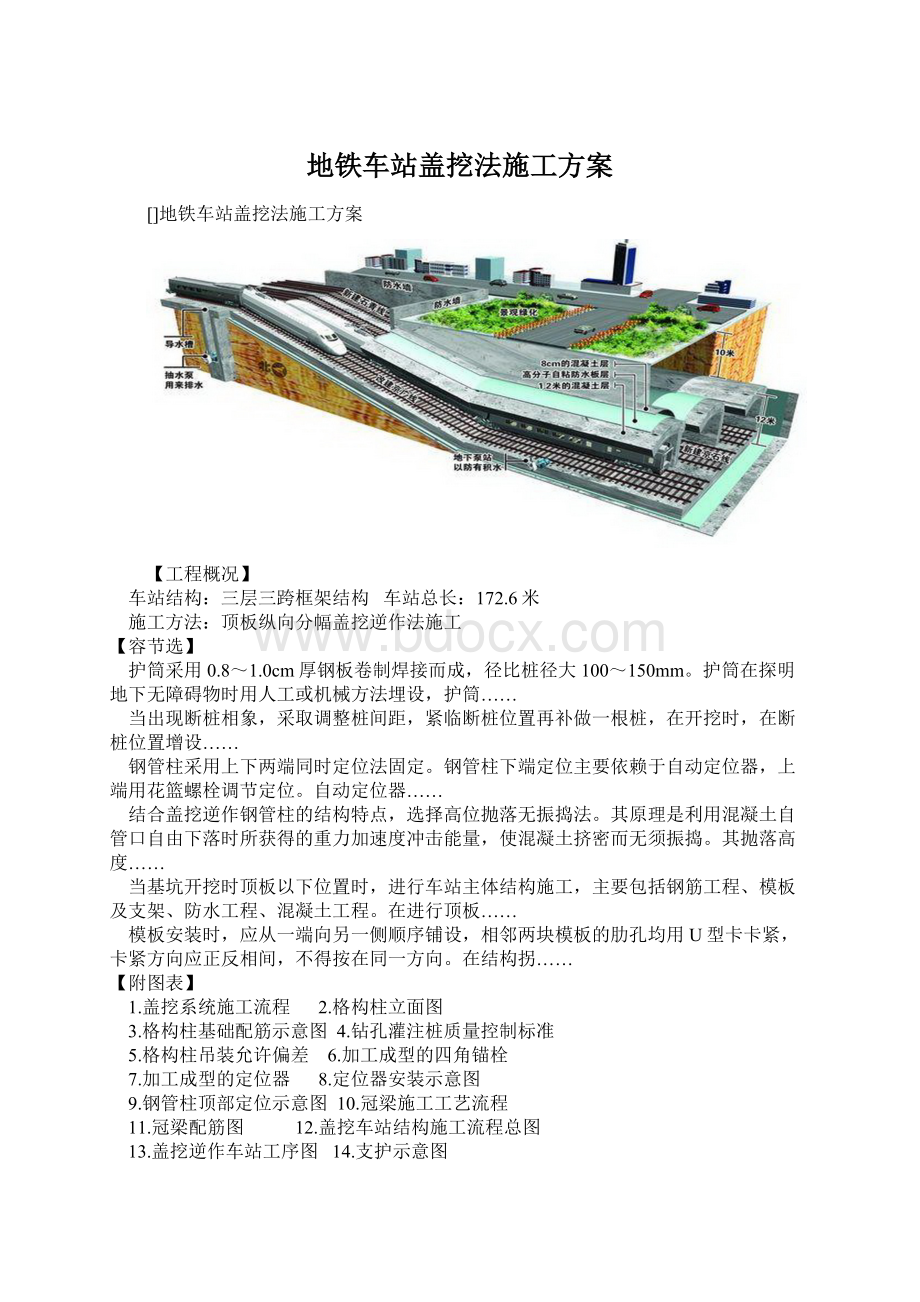 地铁车站盖挖法施工方案Word格式文档下载.docx_第1页