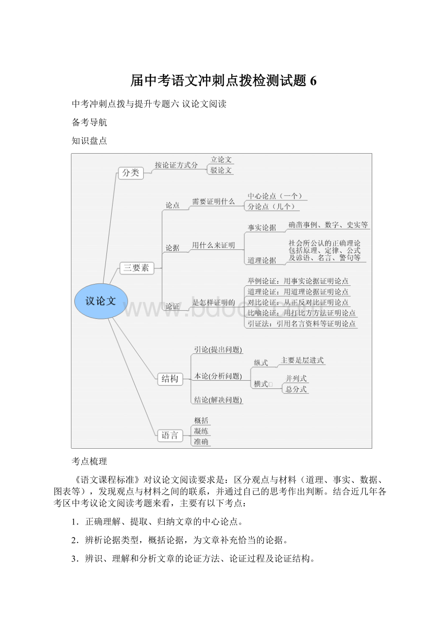 届中考语文冲刺点拨检测试题6.docx