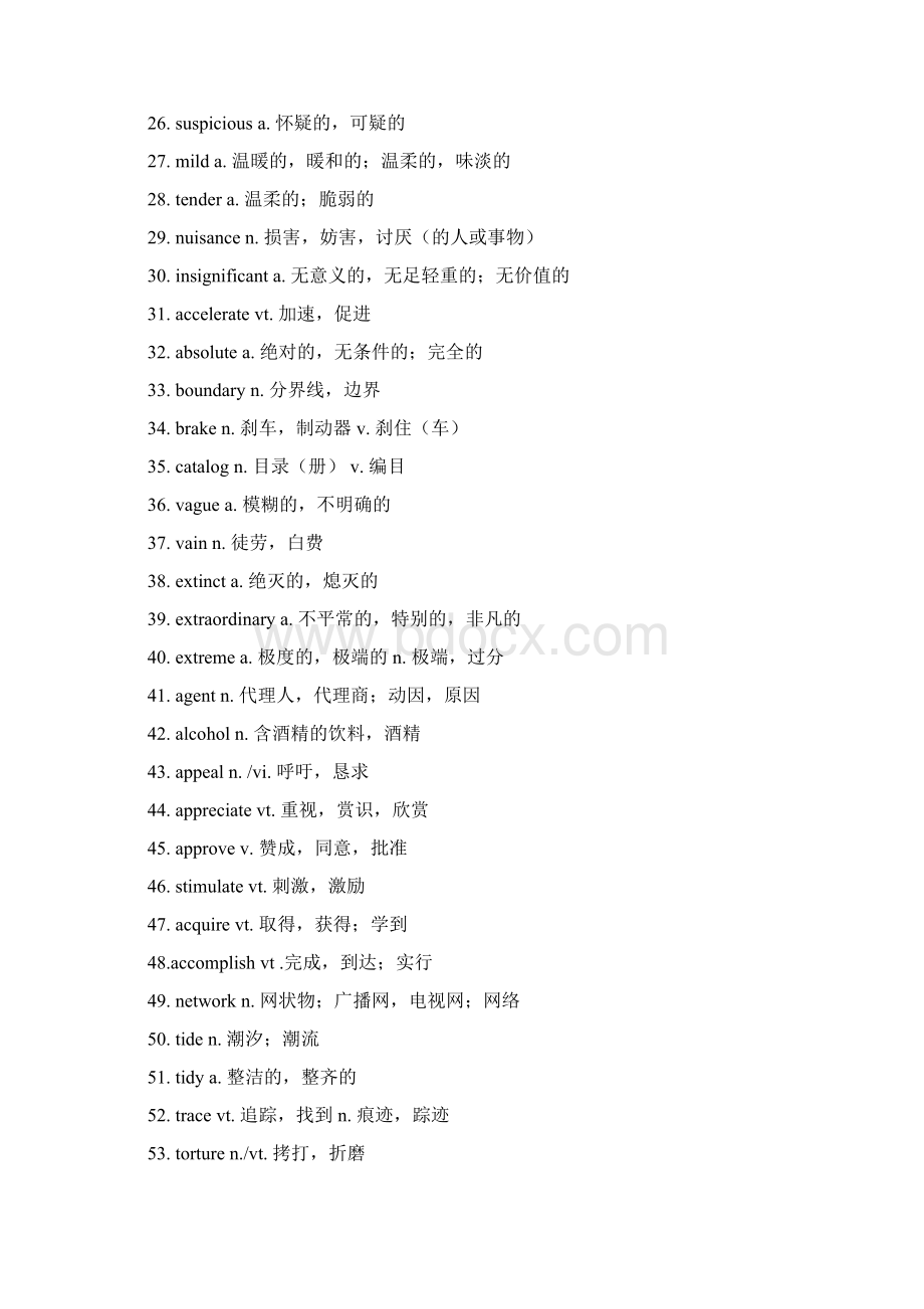 新四级冲刺需牢记的700核心词Word下载.docx_第2页