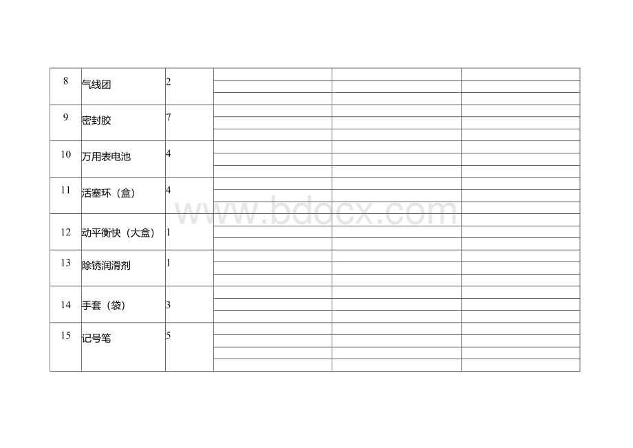 汽修车间耗材记录表2文档格式.docx_第2页