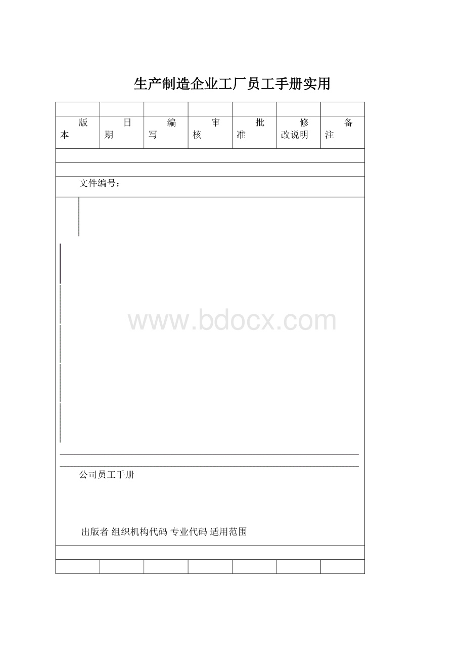 生产制造企业工厂员工手册实用文档格式.docx_第1页