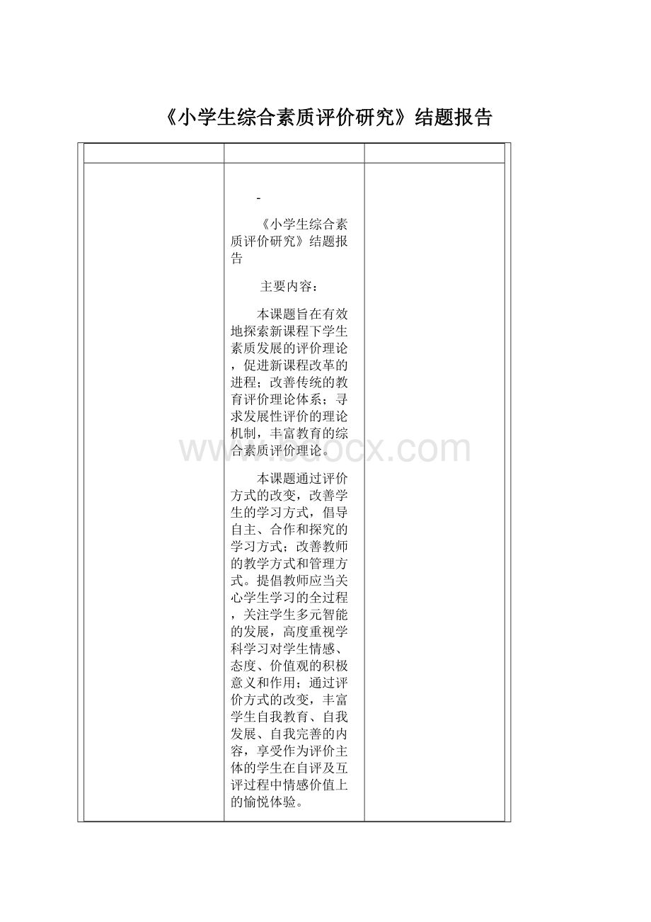 《小学生综合素质评价研究》结题报告.docx_第1页