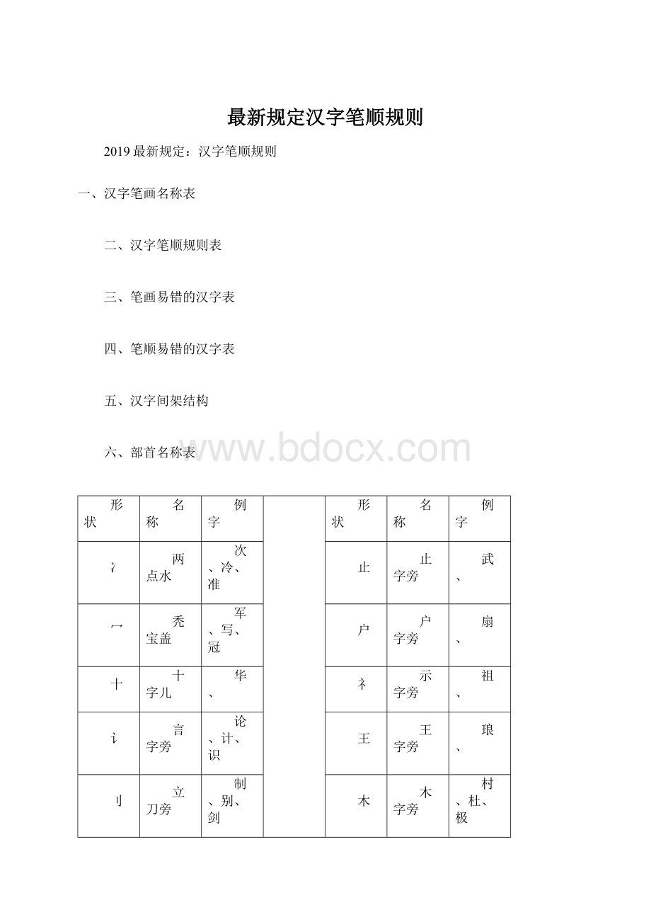 最新规定汉字笔顺规则.docx_第1页