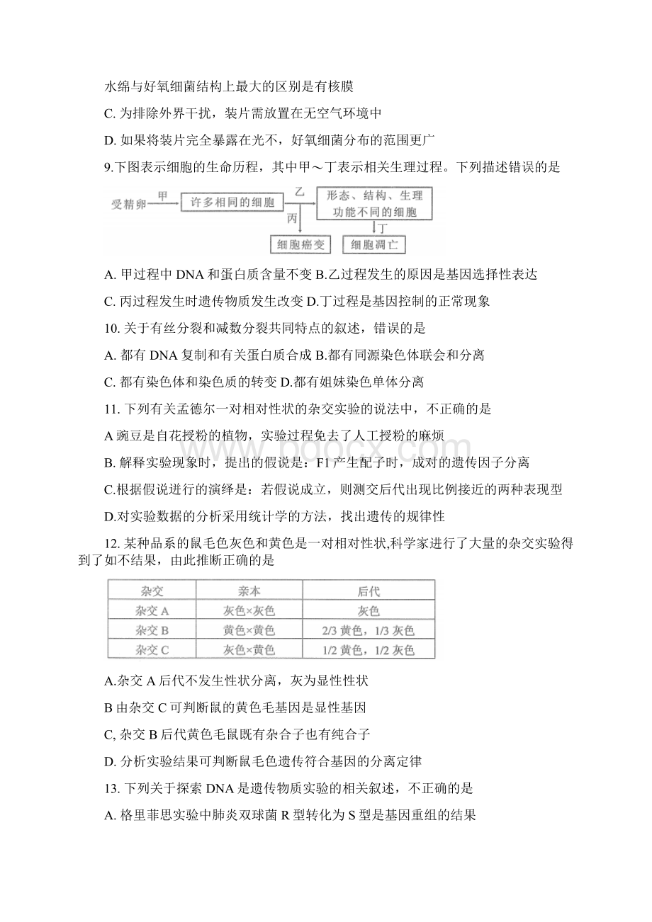 学年北京市丰台区高二下学期期末练习生物 Word版.docx_第3页