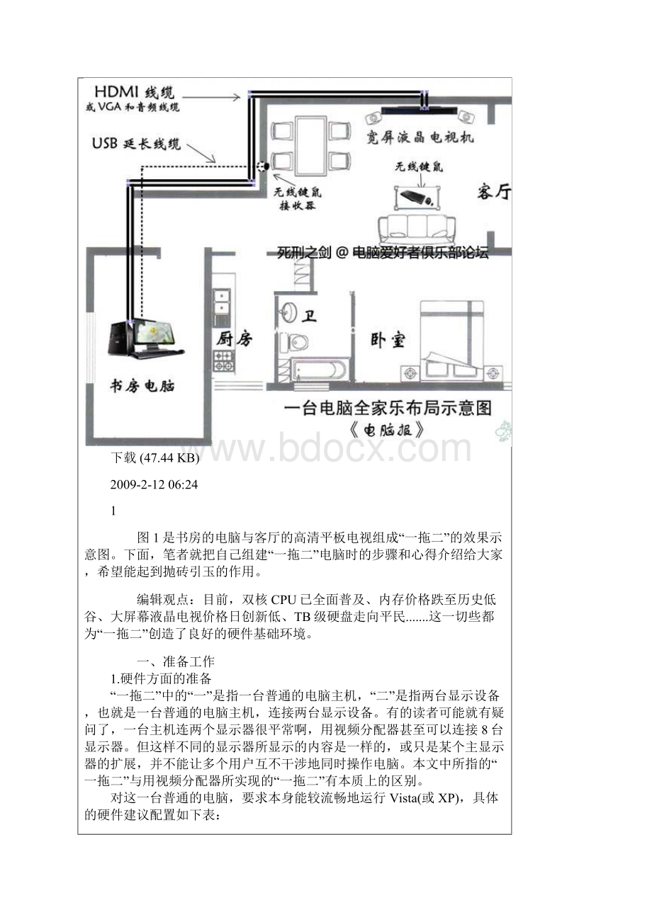 电脑一拖二客厅书房同娱乐.docx_第2页