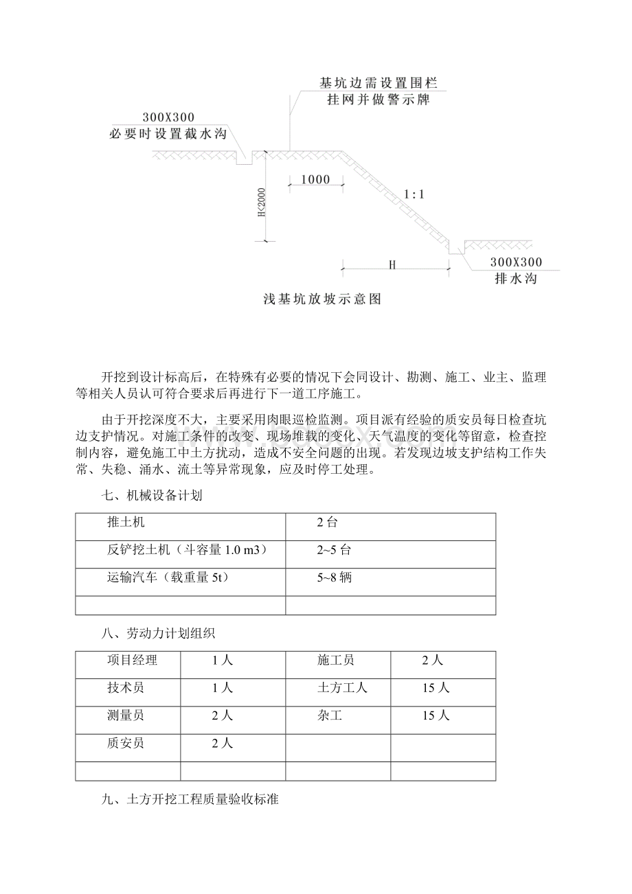 浅基坑土方开挖及支护施工方案Word格式文档下载.docx_第3页