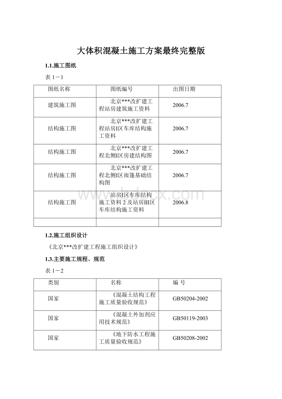 大体积混凝土施工方案最终完整版文档格式.docx