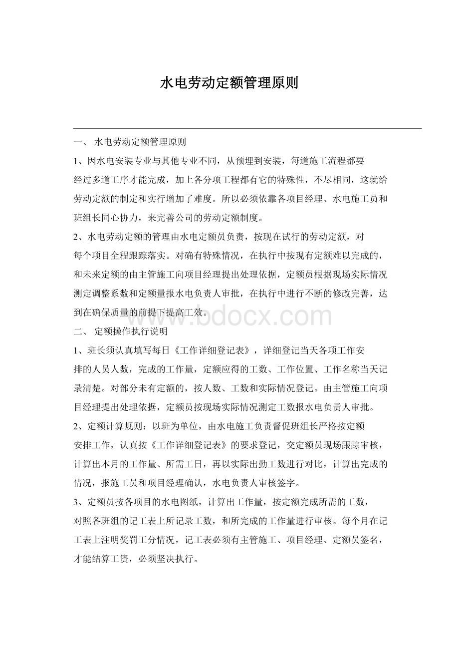 水电劳动定额管理原则Word文档下载推荐.docx