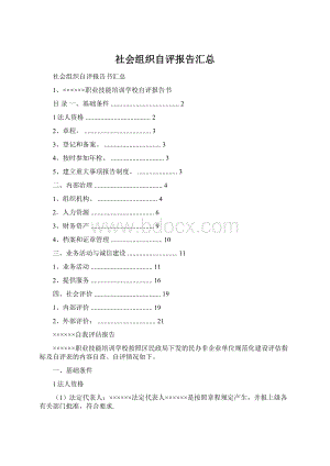 社会组织自评报告汇总.docx