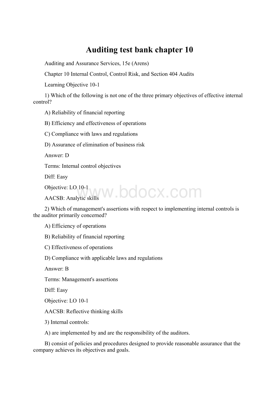 Auditingtest bank chapter 10.docx_第1页