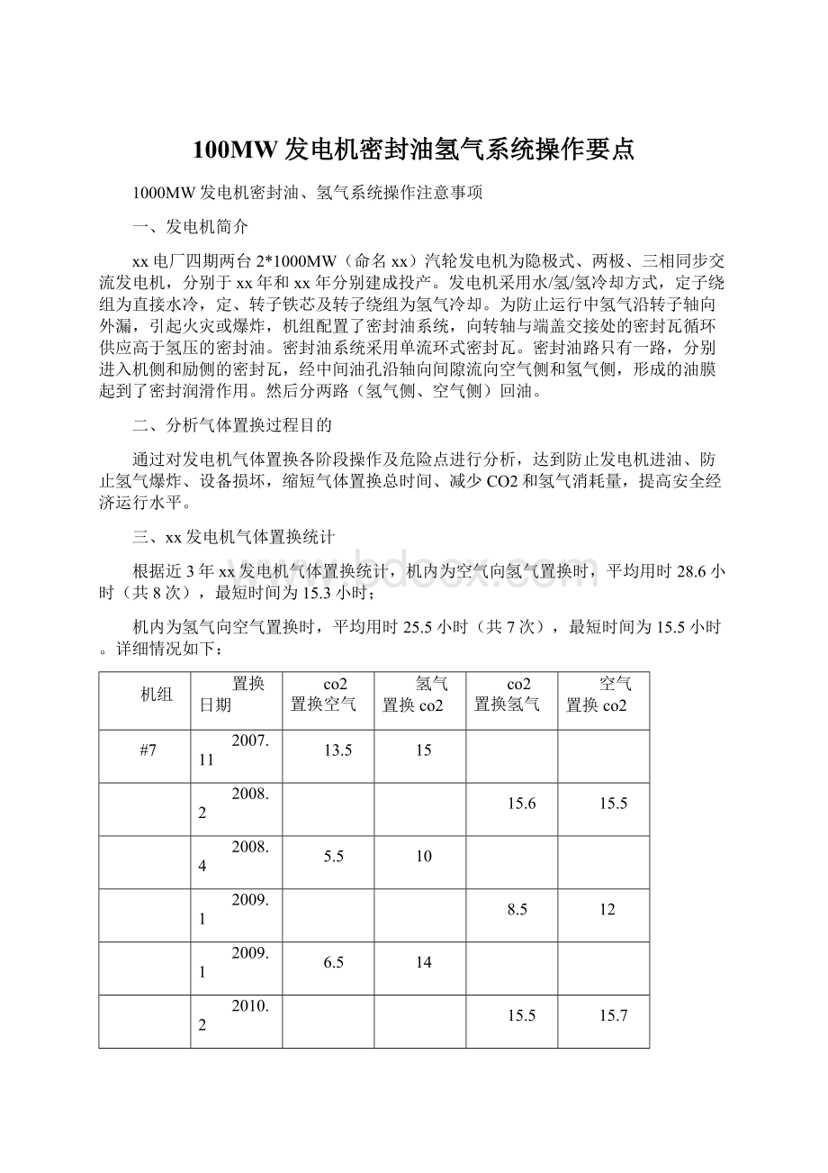 100MW发电机密封油氢气系统操作要点.docx_第1页