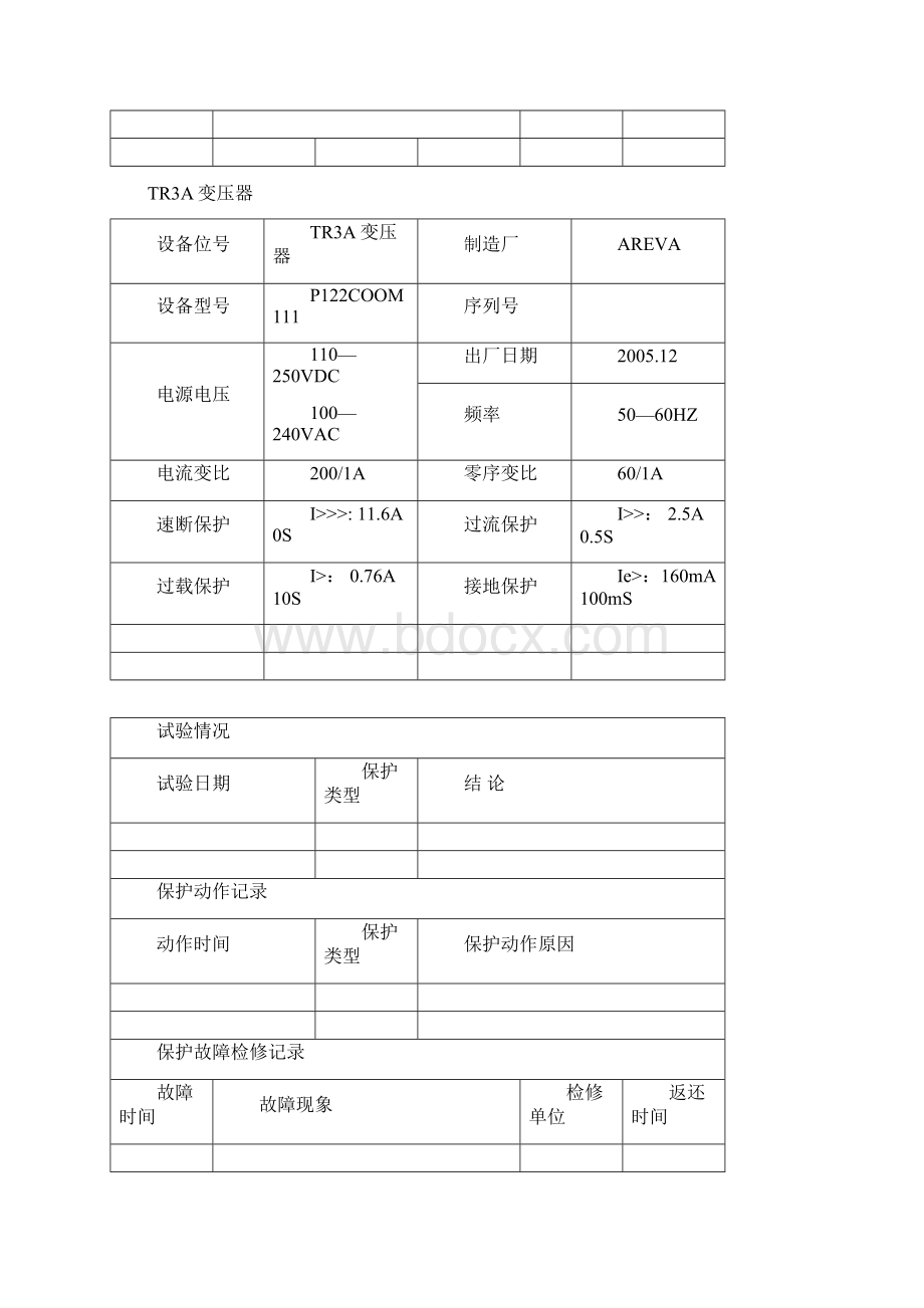 二车间装置变电所继电保护台帐.docx_第3页