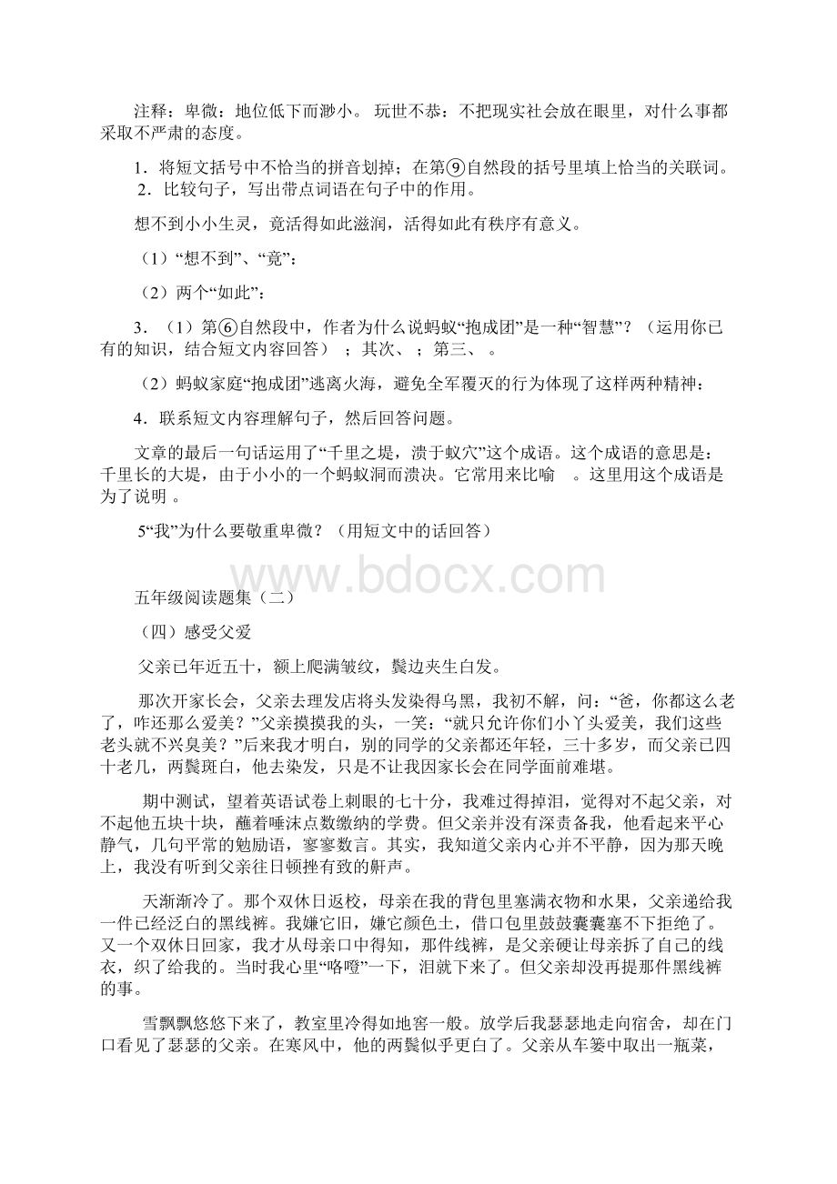 五年级阅读理解题集文档格式.docx_第3页