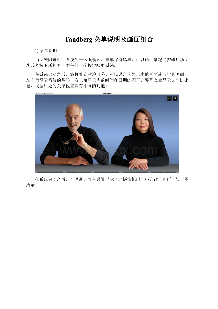 Tandberg菜单说明及画面组合Word格式文档下载.docx_第1页