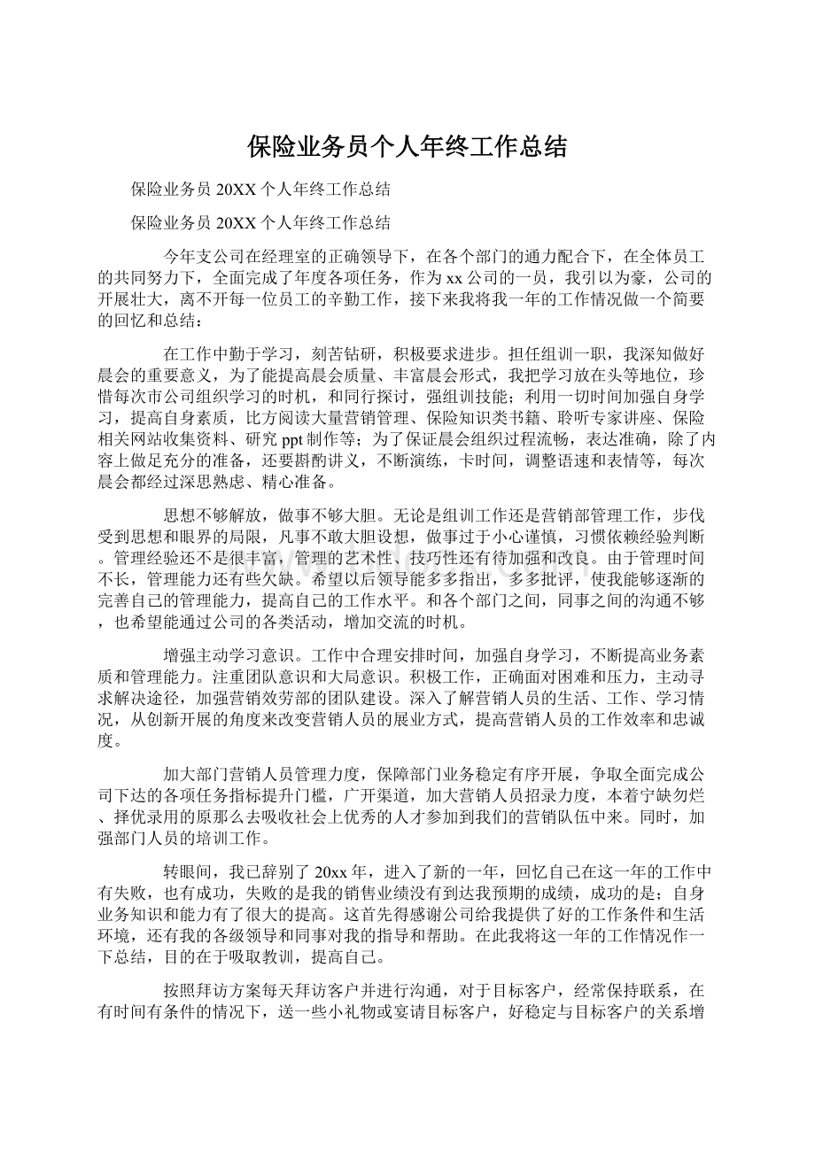 保险业务员个人年终工作总结.docx