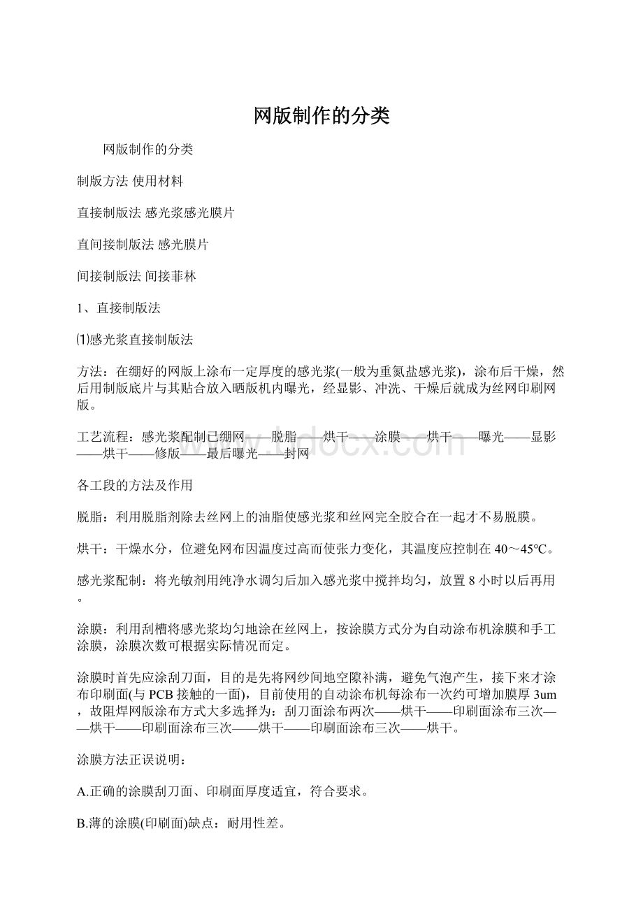 网版制作的分类Word文档格式.docx_第1页