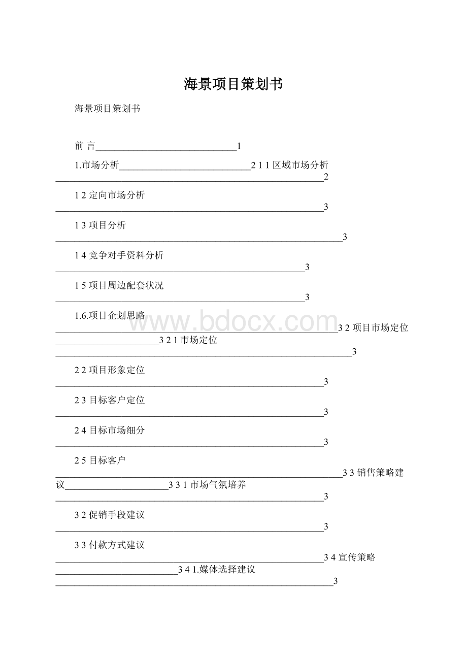 海景项目策划书Word文档格式.docx