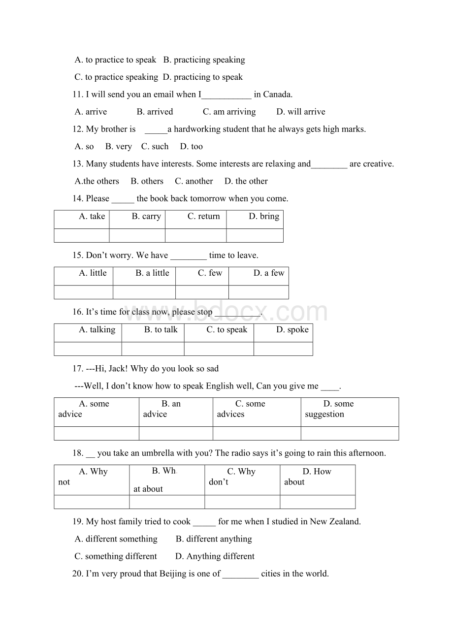 学年人教版新目标八年级上期中考试英语试题及答案Word下载.docx_第2页