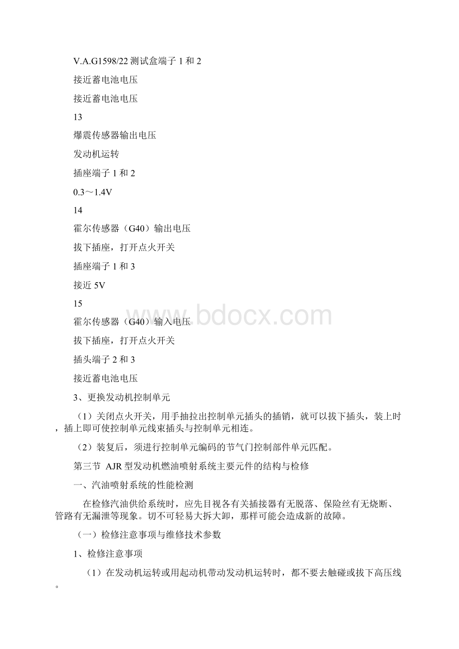 桑塔纳GSi型轿车AJR型发动机电控系统的结构与维修Word文档格式.docx_第3页