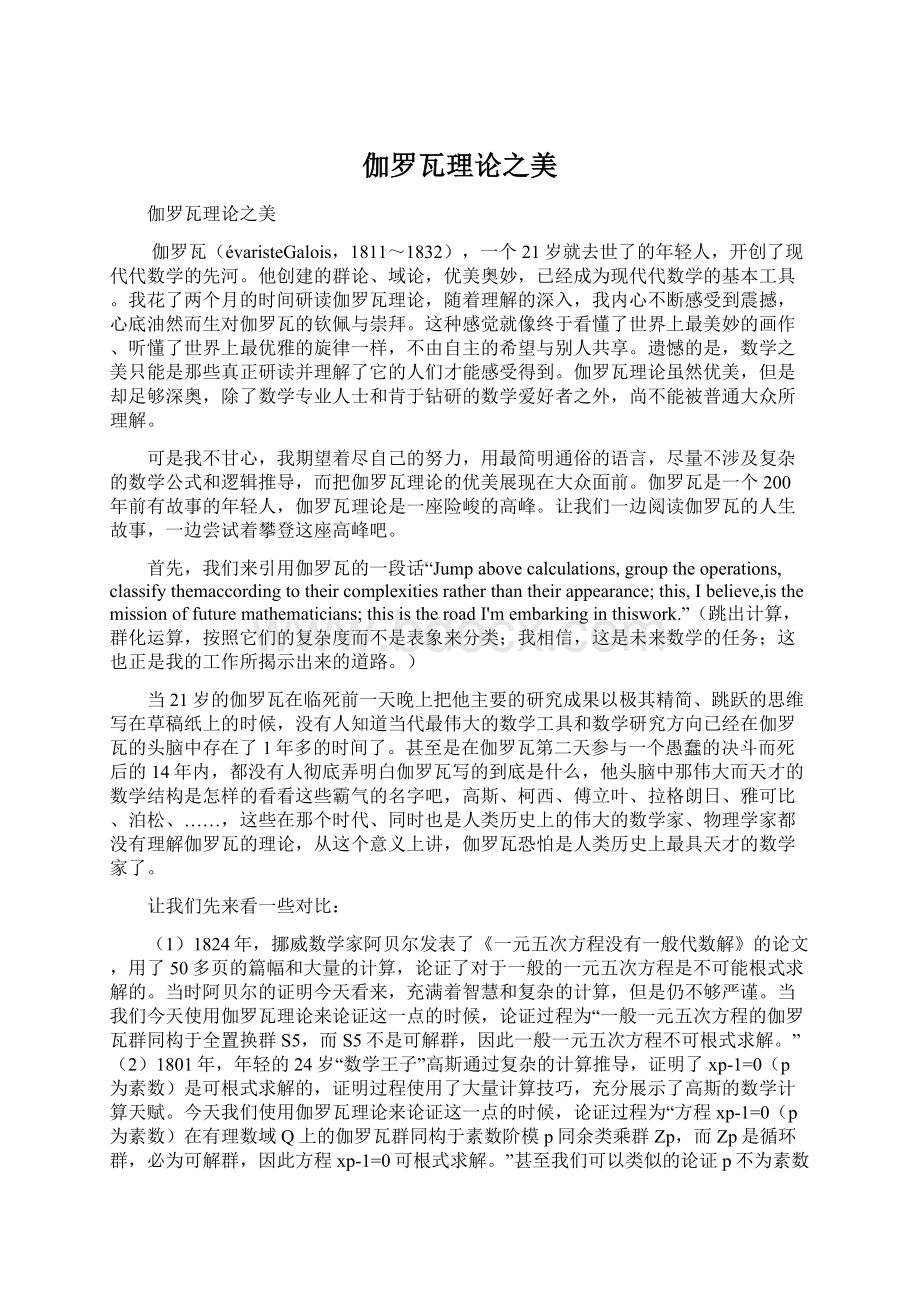 伽罗瓦理论之美Word格式.docx_第1页