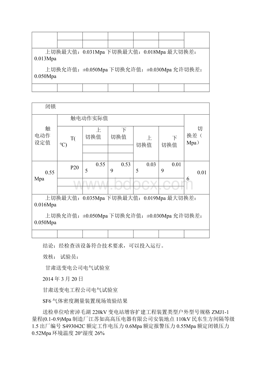 密度继电器试验报告Word文件下载.docx_第2页