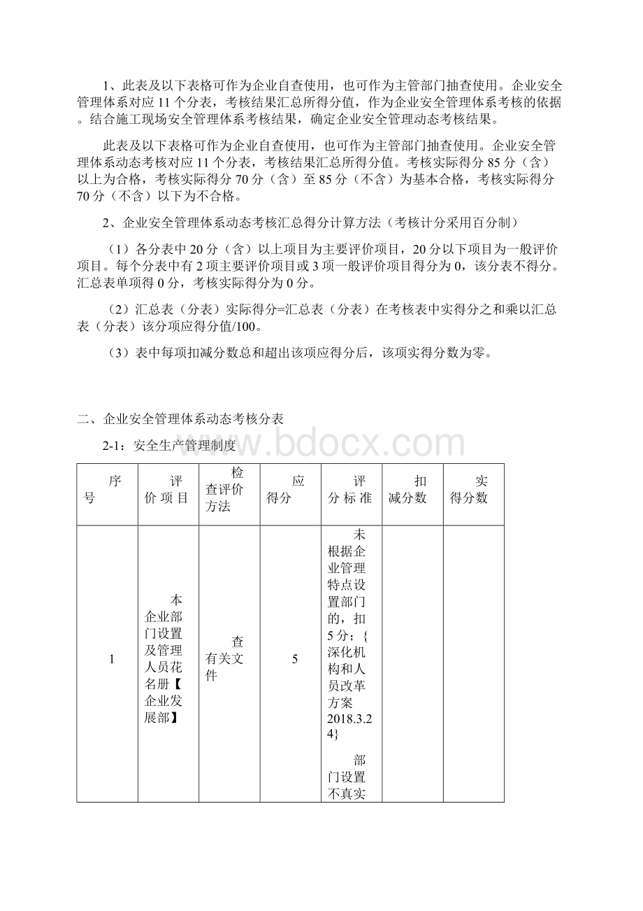 建筑施工企业安全管理体系动态考核标准Word下载.docx_第3页