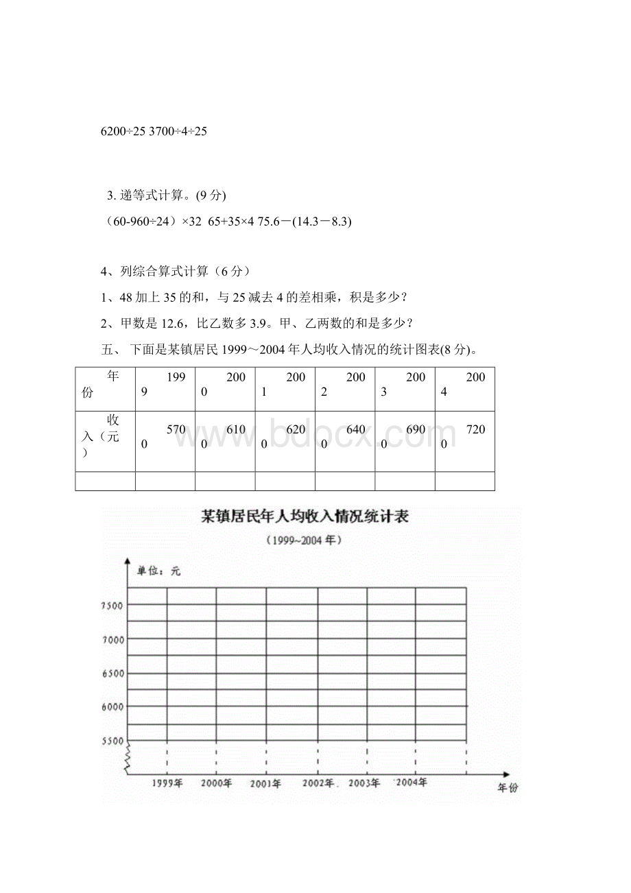 人教版小学四年级下册数学期末试题及答案共10套汇编.docx_第3页