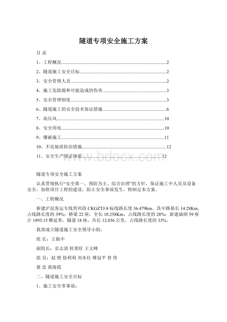 隧道专项安全施工方案.docx_第1页