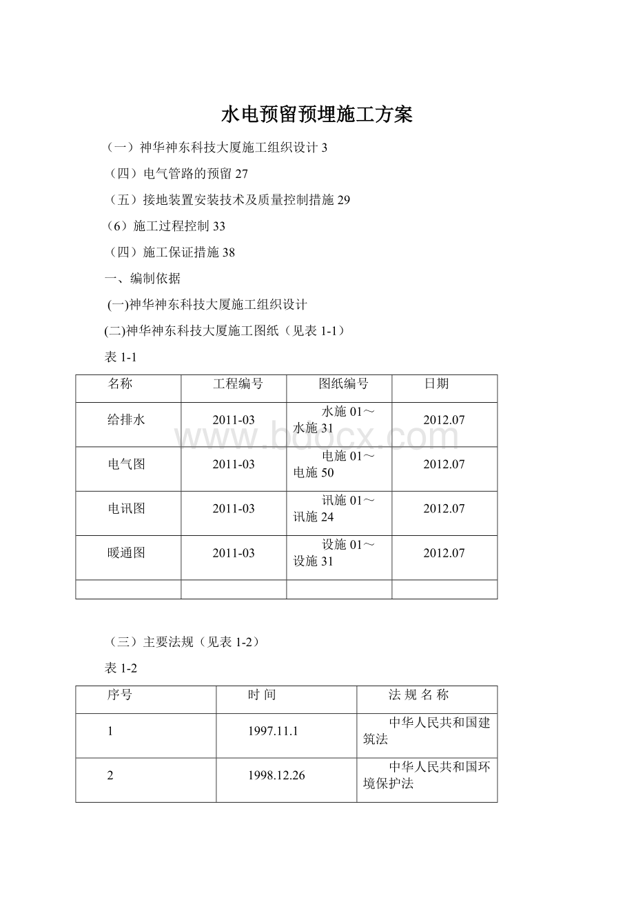 水电预留预埋施工方案文档格式.docx