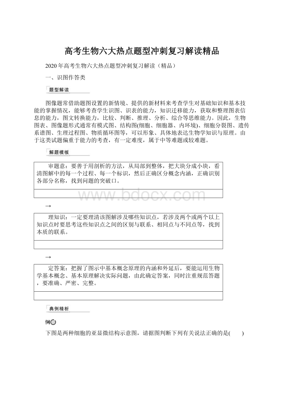 高考生物六大热点题型冲刺复习解读精品Word格式.docx